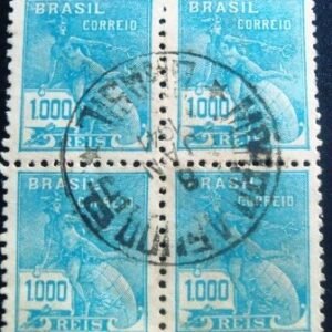 Quadra de selos postais do Brasil 1940 Mercúrio 1000rs