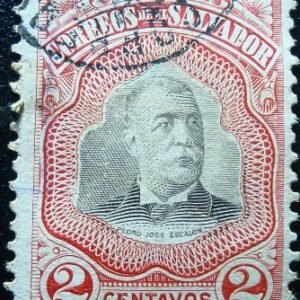 Selo postal de El Salvador de 1906 President Pedro José Escalon
