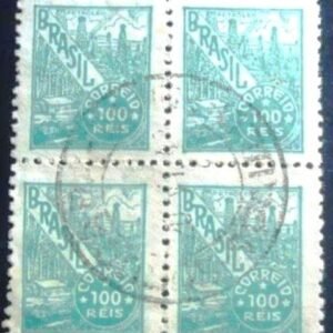 Quadra de selos postais do Brasil de 1943 Petróleo 100