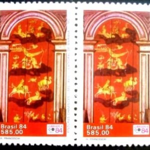 Par de selos do Brasil de 1984 LUBRAPEX 84