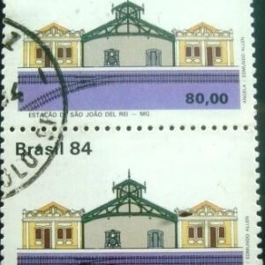 Par de selo comemorativos do Brasil emitidos em 1984 - C 1409 U V