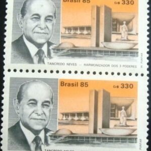 Par de selos comemorativos do Brasil emitidos em 1985 - C 1485 M V