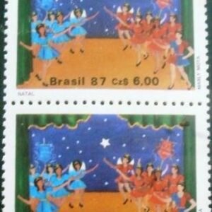 Par de selos postais do Brasil de 1987 Folguedos Populares