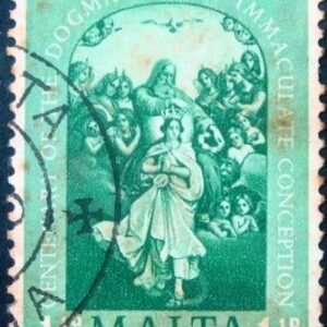 Selo postal de Malta de 1954 Immaculate Conception