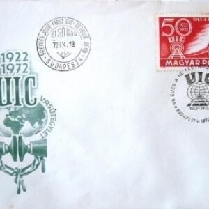 Envelope 1º Dia Circulação Hungria 1972 50 Anos UIC