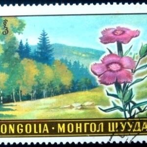 Selo postal da Mongólia de 1969 Dianthus prasinus