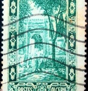 Selo postal da Argélia de 1936 Cemetery Tlemcen