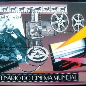 Bloco postal do Brasil de 1995 Irmãos Lumiere