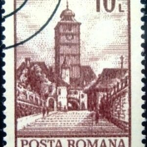 Selo postal da Romênia de 1972 Sibiu The Town Hall