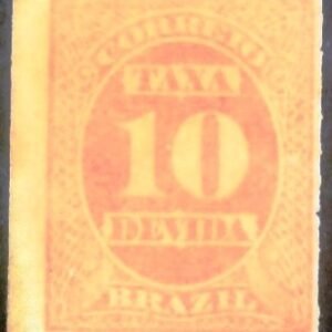 Selo postal do Brasil de 1890 Tipo Cifra ABN vermelhos 10