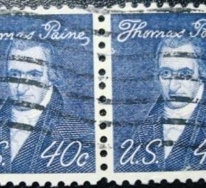 Par de selos postais dos Estados Unidos de 1968 Thomas Paine