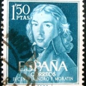 Selo postal da Espanha de 1961 Leandro Fernández de Moratín 1.50 U