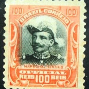 Selo postal do Brasil de 1913 Hermes da Fonseca 100