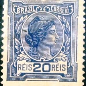 Selo postal do Brasil de 1918 alegoria da República