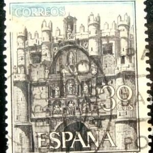 Selo postal da Espanha de 1965 Triumphal Arch of Santa Maria in Burgos U