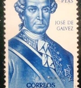 Selo postal da Espanha de 1963 Josè de Galvez