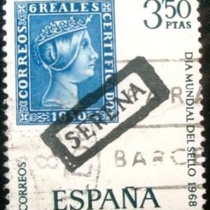 Selo postal da Espanha de 1968 World Stamp Day