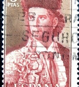 Selo postal da Espanha de 1960 Old time bullfighter