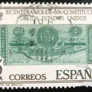 Selo postal da Espanha de 1976 American Independence