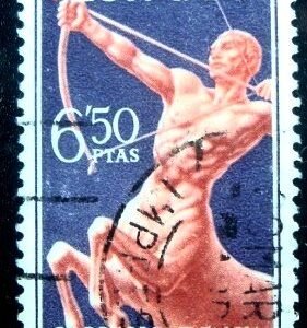 Selo postal da Espanha de 1966 Centaur