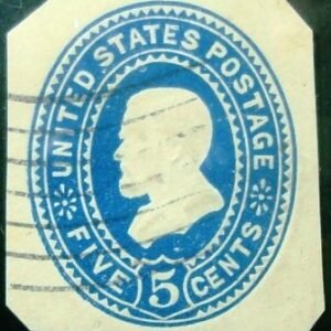 Selo-fixo dos Estados Unidos 5c azul