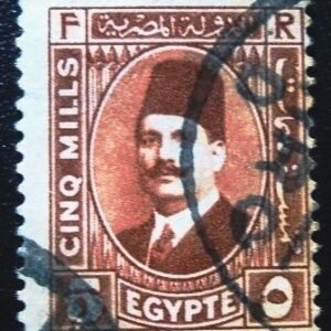 Selo postal do Egito de 1927 King Fuad I 5