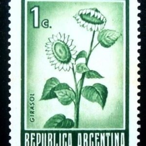 Selo postal da Argentina de 1972 Sunflower 1