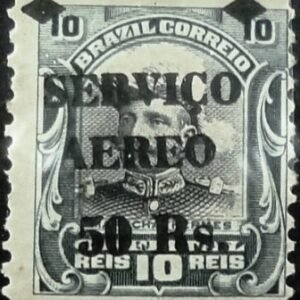 Selo postal do Brasil de 1927 Hermes da Fonseca 50/10