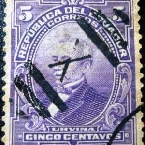 Selo postal do Equador de 1915 Pres. Gen. Urvina