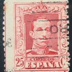 Selo postal da Espanha de 1923 King Alfonso XIII 25 U sev
