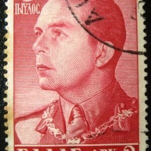 Selo postal da Grécia de 1957 King Paul