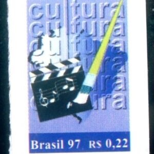 Selo postal do Brasil de 1997 Mapa e Claquete