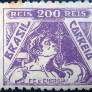 Selo postal do Brasil de 1939 Fé e Energia