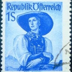 Selo postal da Áustria de 1948 Tyrol Pustertal