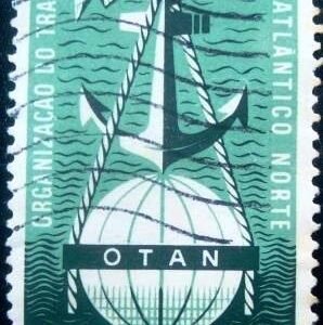 Selo postal de Portugal de 1952 Globe and Anchor