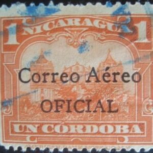 Selo postal da Nicaragua de 1933 Catedral de León