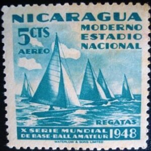Selo postal da Nicarágua de 1949 Vela N