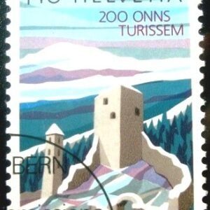 Selo postal da Suíça de 1987 Castle ruins Jörgenberg