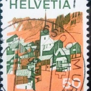 Selo postal da Suíça de 1973 Ernen