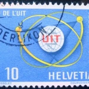 Selo postal da Suíça de 1965 Telecommunication