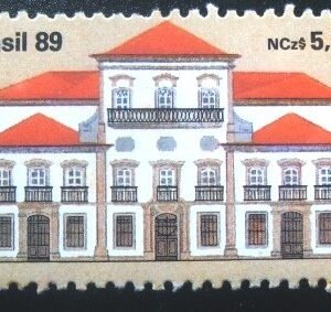 Selo postal do Brasil de 1989 Paço Imperial RJ