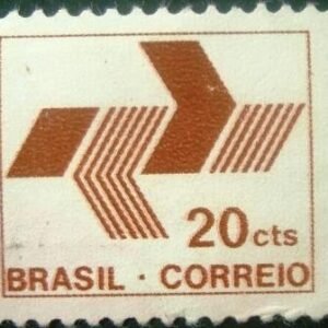 Selo postal do Brasil de 1972 Emblema da ECT N
