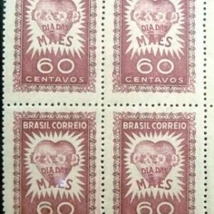 Quadra de selos comemorativos de 1951 Dia das Mães