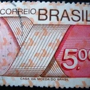Selo postal Regular emitido no Brasil em 1974 555 U