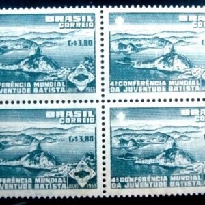 Quadra de selos postais de 1953 Juventude batista N