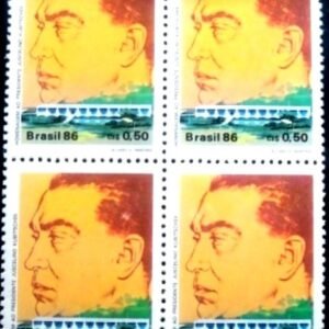 Quadra de selos postais do Brasil de 1986 Juscelino Kubitschek
