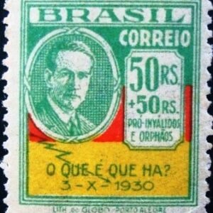 Selo postal do Brasil de 1931 Osvaldo Aranha N
