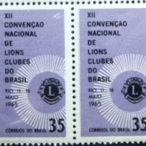 Par de selos postais do Brasil de 1965 Lions Clubes