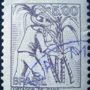 Selo postal Regular emitido no Brasil em 1977 - U