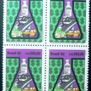 Quadra de selos postais do Brasil de 1992 FINEP